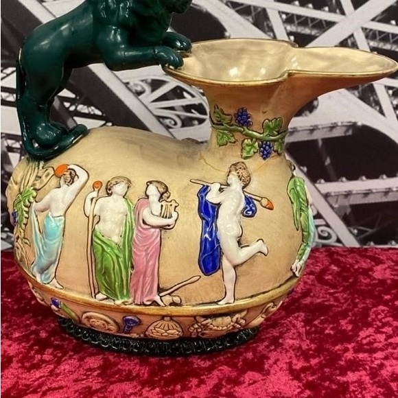 RARE Antique Majolica Amphora Czec Pottery has been repaired - Picture 2 of 7